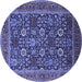 Round Oriental Blue Industrial Rug, urb2373blu