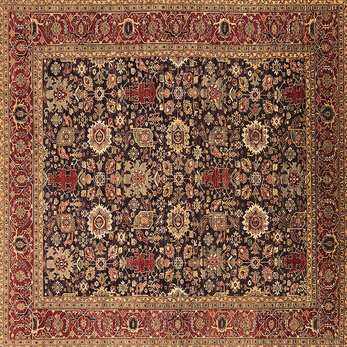 Square Oriental Brown Industrial Rug, urb2373brn