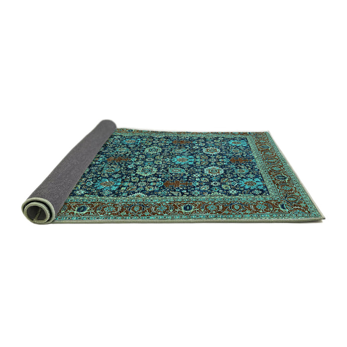 Sideview of Oriental Turquoise Industrial Rug, urb2373turq