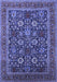 Machine Washable Oriental Blue Industrial Rug, wshurb2373blu