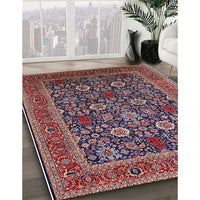 Mid-Century Modern Plum Purple Oriental Rug, urb2373