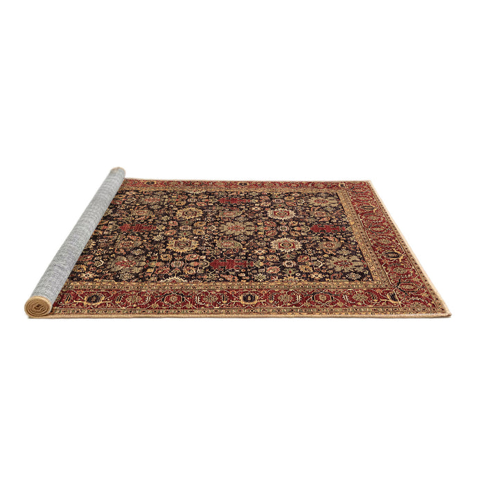 Sideview of Machine Washable Oriental Brown Industrial Rug, wshurb2373brn