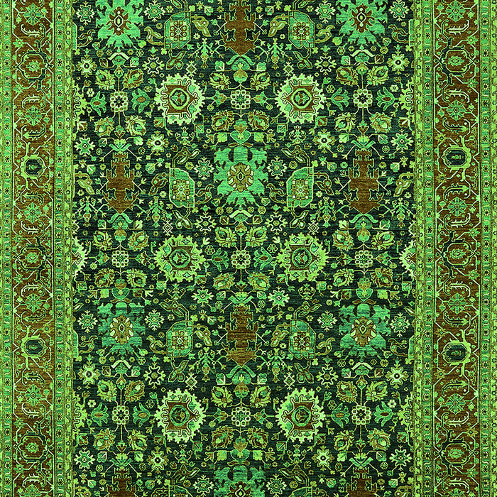 Machine Washable Oriental Green Industrial Area Rugs, wshurb2373grn
