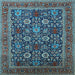 Square Oriental Light Blue Industrial Rug, urb2373lblu