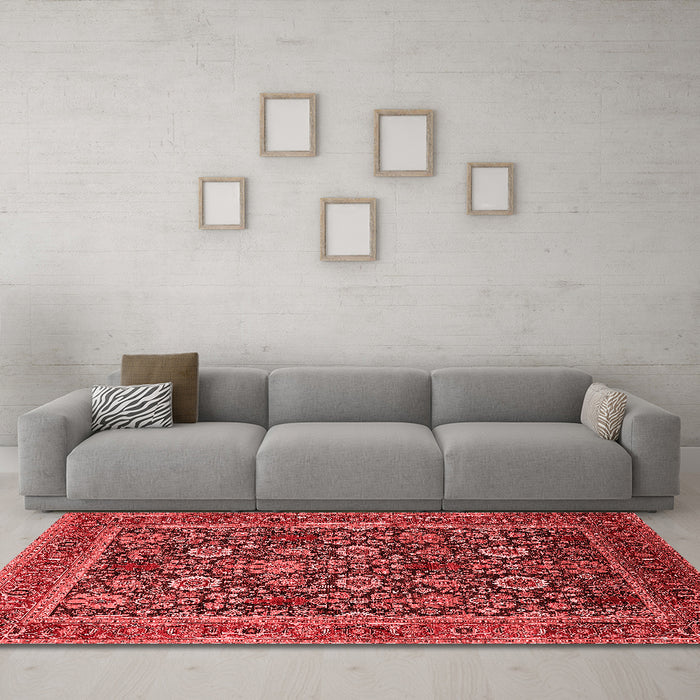 Industrial Red Washable Rugs