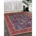 Mid-Century Modern Plum Purple Oriental Rug in Family Room, urb2373