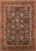 Machine Washable Oriental Brown Industrial Rug, wshurb2373brn