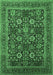 Machine Washable Oriental Emerald Green Industrial Area Rugs, wshurb2373emgrn