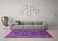 Machine Washable Oriental Purple Industrial Rug, wshurb2373pur