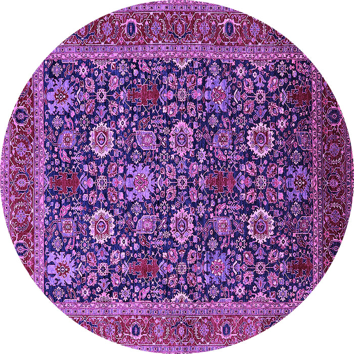 Round Oriental Purple Industrial Rug, urb2373pur