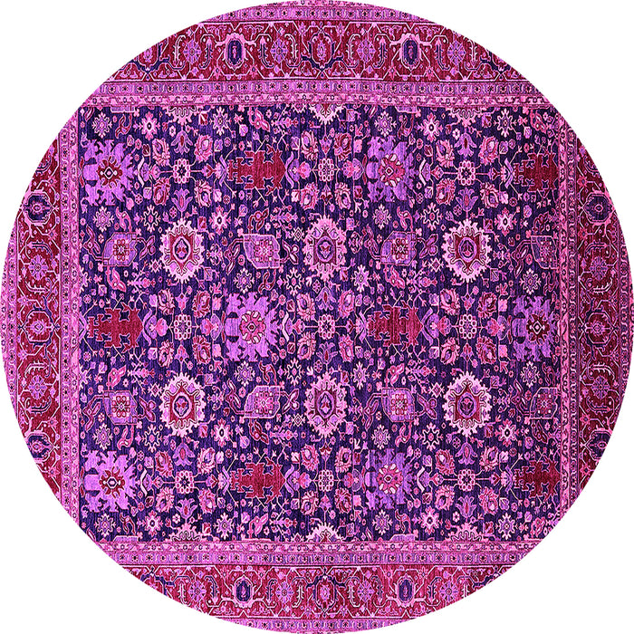 Round Oriental Pink Industrial Rug, urb2373pnk