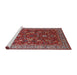 Sideview of Machine Washable Industrial Modern Red Rug, wshurb2374