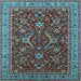 Square Oriental Light Blue Industrial Rug, urb2374lblu