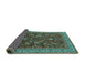 Sideview of Oriental Turquoise Industrial Rug, urb2374turq