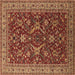 Square Oriental Brown Industrial Rug, urb2374brn