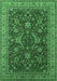 Machine Washable Oriental Emerald Green Industrial Area Rugs, wshurb2374emgrn