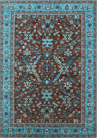 Oriental Light Blue Industrial Rug, urb2374lblu