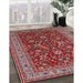 Mid-Century Modern Red Oriental Rug in Family Room, urb2374