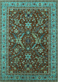 Oriental Turquoise Industrial Rug, urb2374turq