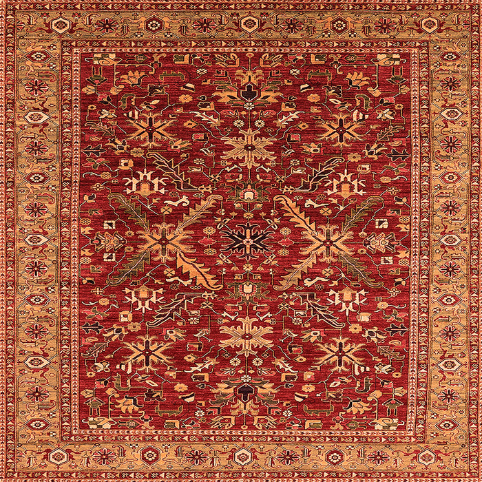 Square Oriental Orange Industrial Rug, urb2374org