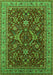 Machine Washable Oriental Green Industrial Area Rugs, wshurb2374grn