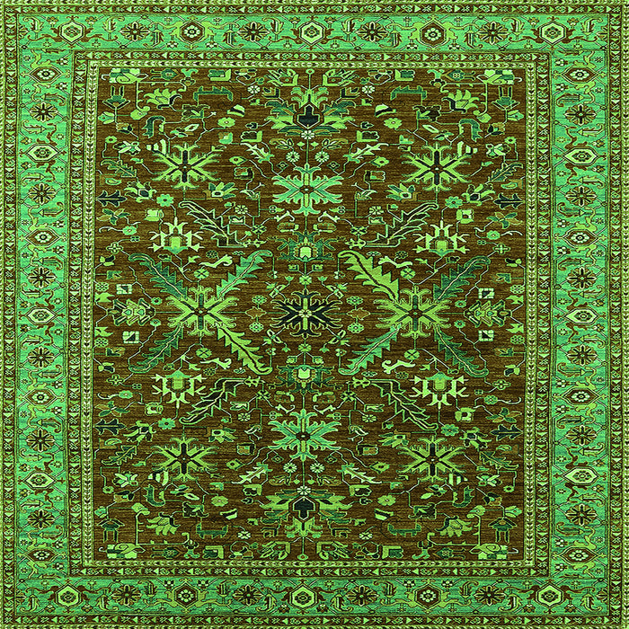 Square Oriental Green Industrial Rug, urb2374grn