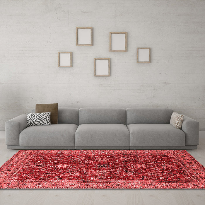 Industrial Red Washable Rugs