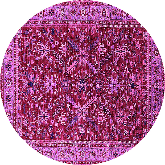 Round Oriental Pink Industrial Rug, urb2374pnk