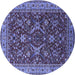 Round Oriental Blue Industrial Rug, urb2374blu