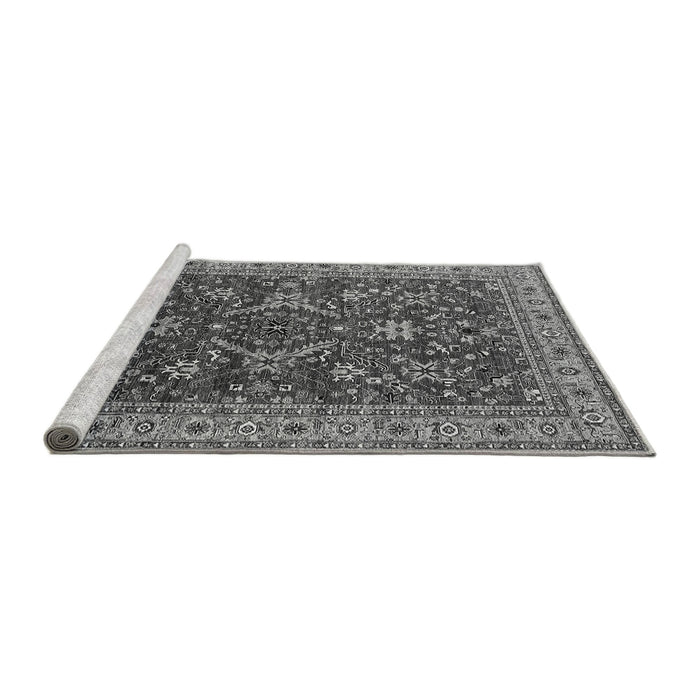 Sideview of Machine Washable Oriental Gray Industrial Rug, wshurb2374gry