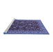 Sideview of Machine Washable Oriental Blue Industrial Rug, wshurb2374blu