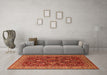 Machine Washable Oriental Orange Industrial Area Rugs in a Living Room, wshurb2374org