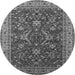 Round Oriental Gray Industrial Rug, urb2374gry