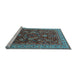 Sideview of Machine Washable Oriental Light Blue Industrial Rug, wshurb2374lblu