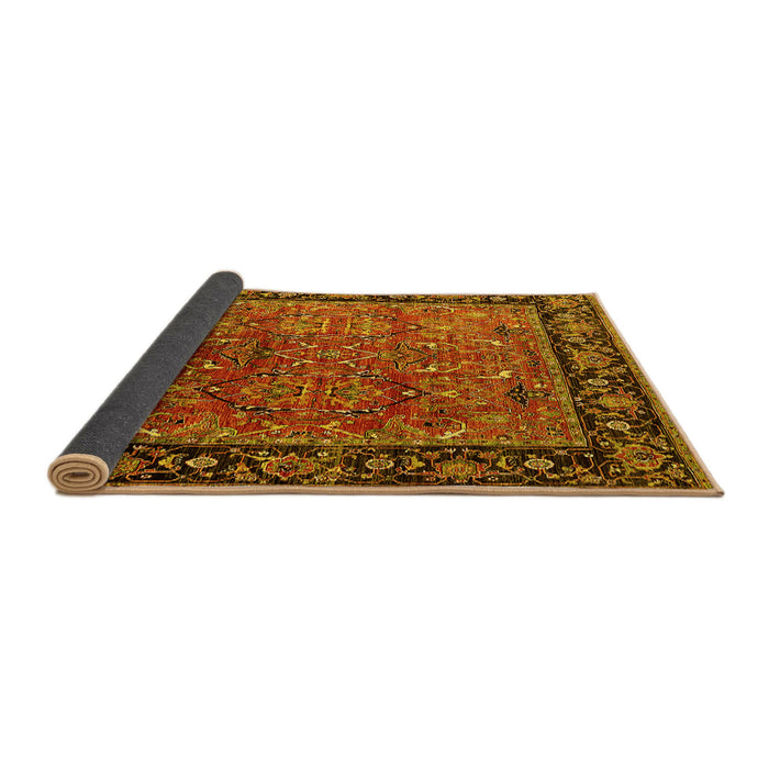 Sideview of Oriental Yellow Industrial Rug, urb2375yw