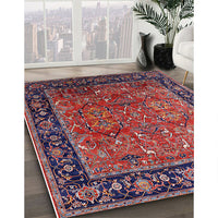 Mid-Century Modern Rose Purple Oriental Rug, urb2375