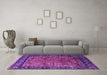 Machine Washable Oriental Purple Industrial Area Rugs in a Living Room, wshurb2375pur