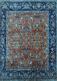 Oriental Light Blue Industrial Rug, urb2375lblu