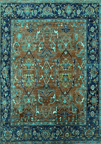 Oriental Turquoise Industrial Rug, urb2375turq