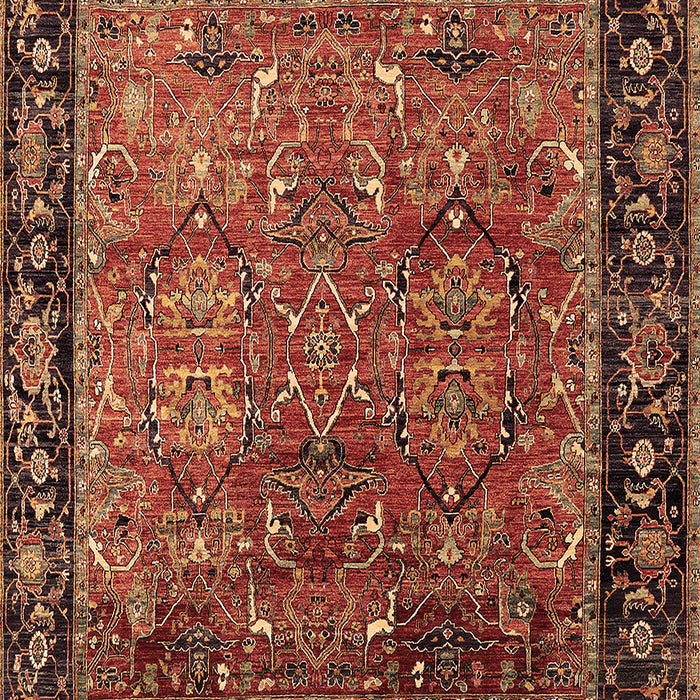 Machine Washable Oriental Brown Industrial Rug, wshurb2375brn