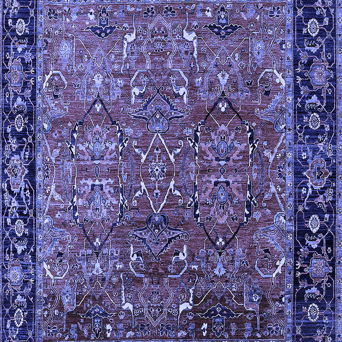 Machine Washable Oriental Blue Industrial Rug, wshurb2375blu