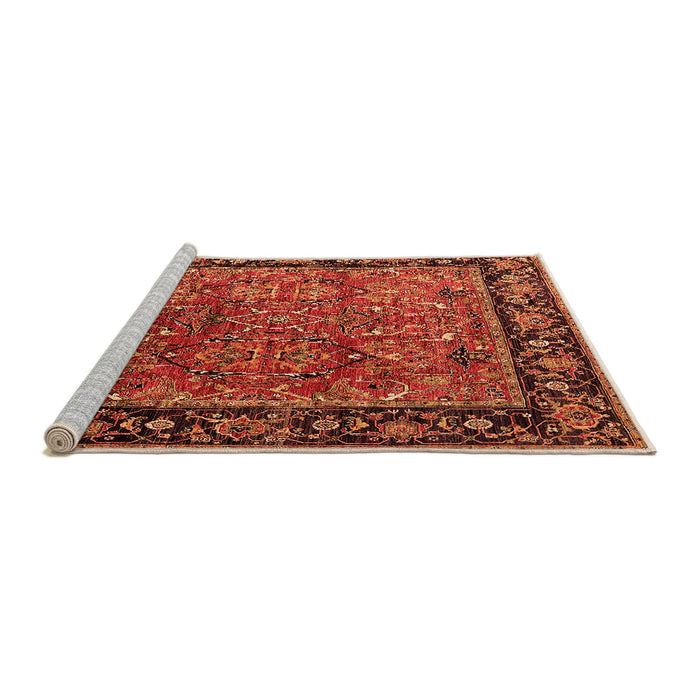 Sideview of Machine Washable Oriental Orange Industrial Area Rugs, wshurb2375org
