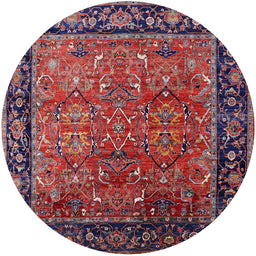 Round Machine Washable Industrial Modern Rose Dust Purple Rug, wshurb2375