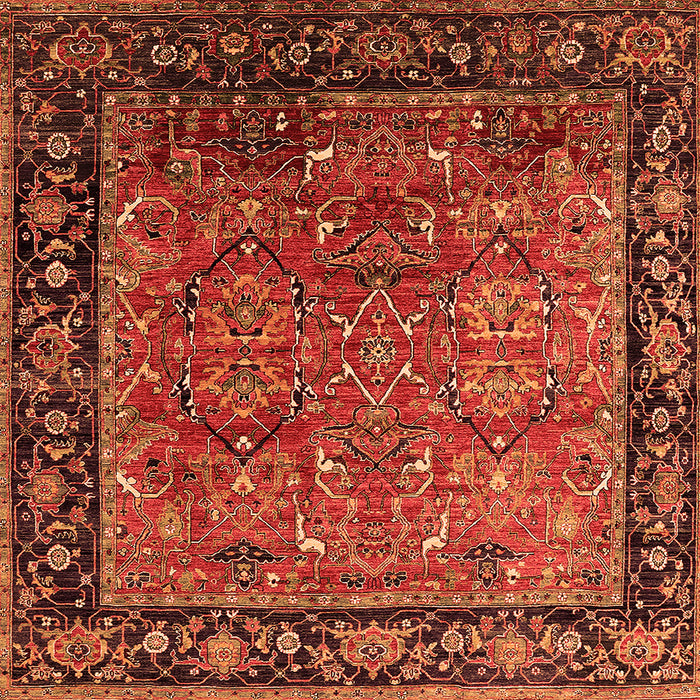 Square Oriental Orange Industrial Rug, urb2375org