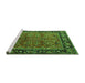 Sideview of Machine Washable Oriental Green Industrial Area Rugs, wshurb2375grn