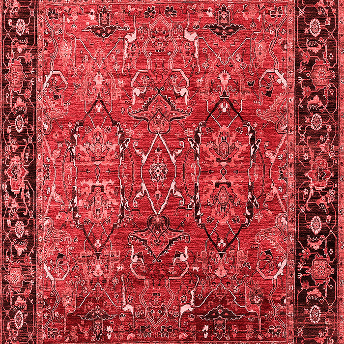 Machine Washable Oriental Red Industrial Rug, wshurb2375red