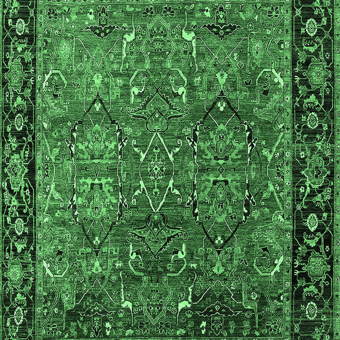 Machine Washable Oriental Emerald Green Industrial Area Rugs, wshurb2375emgrn