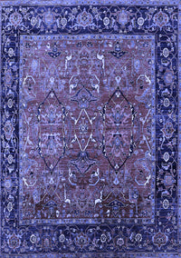 Oriental Blue Industrial Rug, urb2375blu