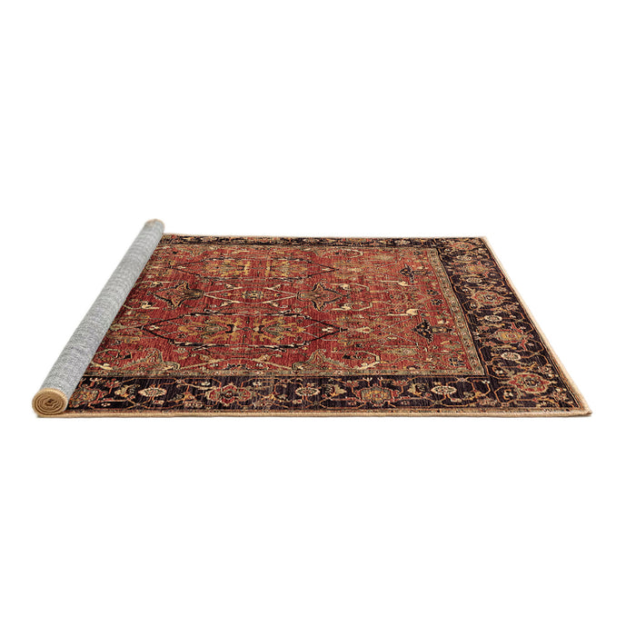 Sideview of Machine Washable Oriental Brown Industrial Rug, wshurb2375brn