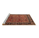 Sideview of Machine Washable Oriental Brown Industrial Rug, wshurb2375brn